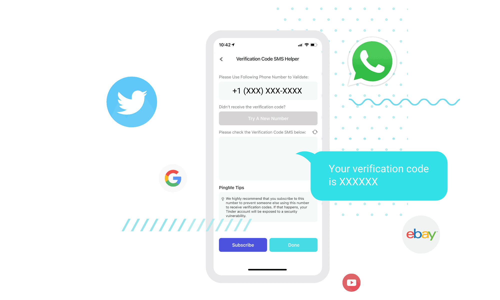 mobile app received verification code sms