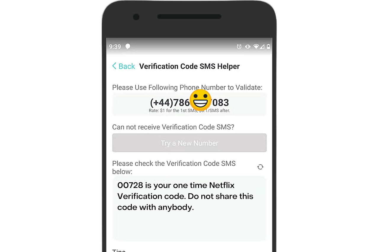 PingMe verification helper Netflix SMS